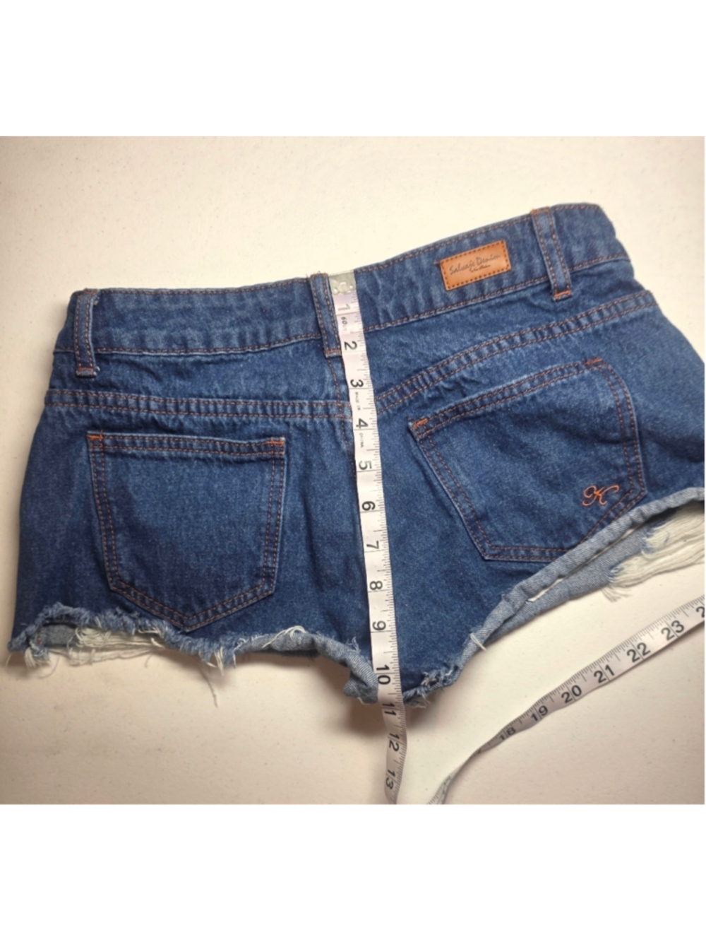 Salvaje Denim Y2K Distressed Cutoff Jean Shorts Size 5 Button Fly Frayed